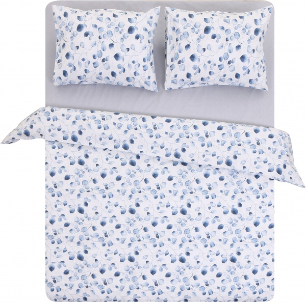 Комплект постельного белья Basic Бруно премиум 1.5 голубой Luna 