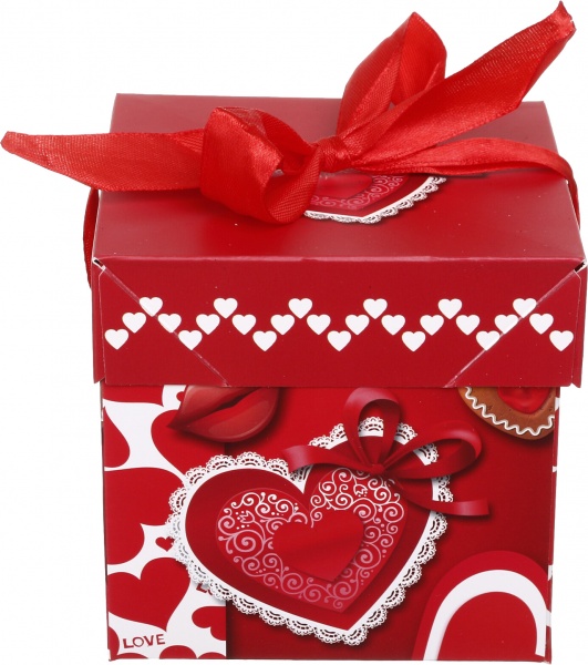 Коробка складная Цветы/сердца 10,8x10,8x10,8 см (EBXSS9850)