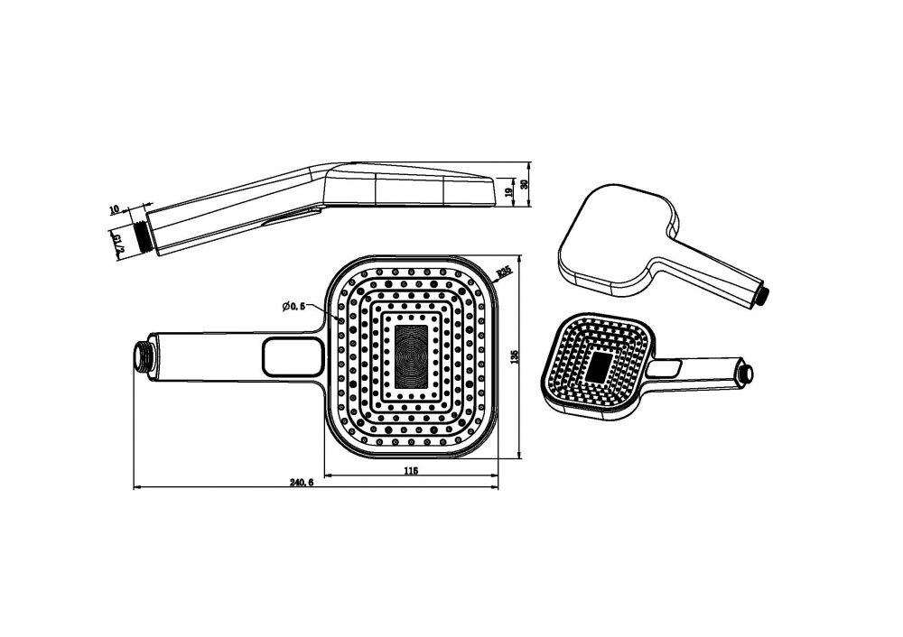 Лейка для душа Aqua Rodos TAYA 01
