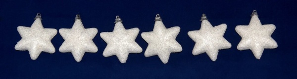Елочный набор Звездочки с блестками 200114 7 см 6 шт./уп. 