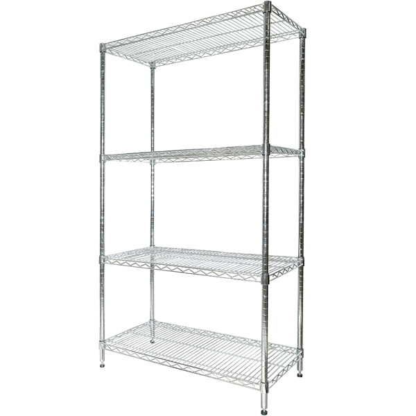 Стеллаж металлический PROзапас хромированный 1600x914x457 мм серый (183663-4) 