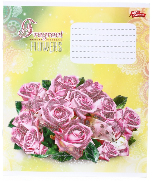 Тетрадь школьная с глитером 18 листов в линейку в ассортименте Мечты сбываются