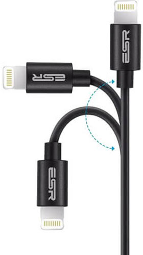 Кабель ESR USB Type-A to Lightning MFi 1,2 м чорний (13629) 