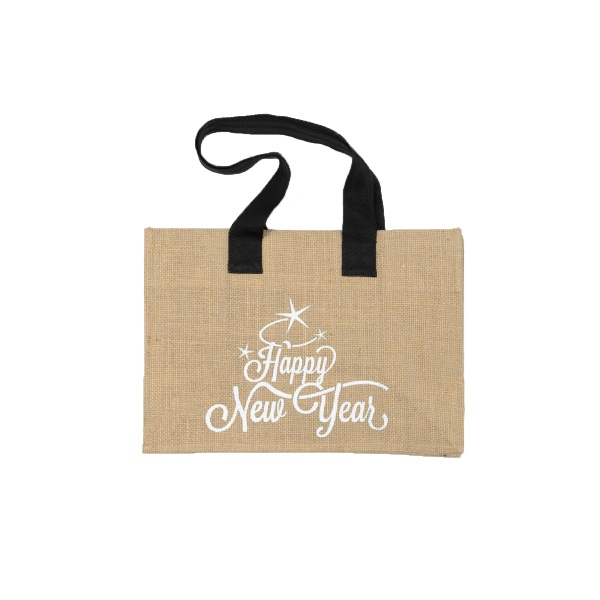 Сумка для подарунків джутова M (White) Takasumka 