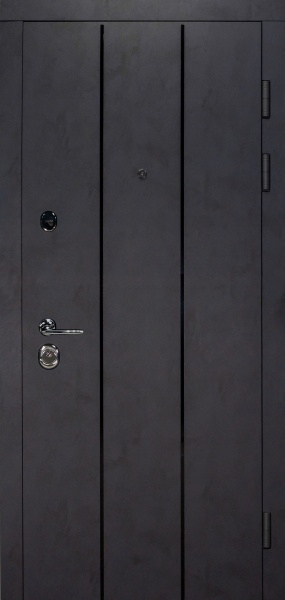 Двері вхідні Булат Гарант 535 бетон антрацит / бетон сніжний 2050x950 мм праві