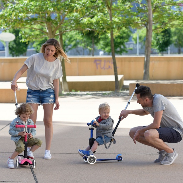 Самокат Micro Mini 3in1 Deluxe Plus LED різнокольоровий принт MMD146 