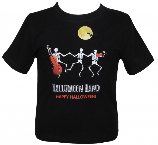 Футболка для девочек/для мальчиков WP Merchandise Halloween Скелеты р.164–170 черный 22170 