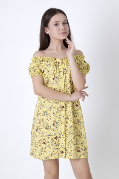 Сукня Mevis 01 р.140 жовтий із малюнком 