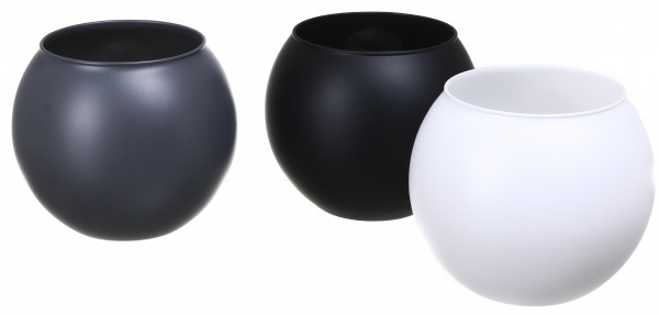 Ваза стеклянная Soft шар 16 см серая 