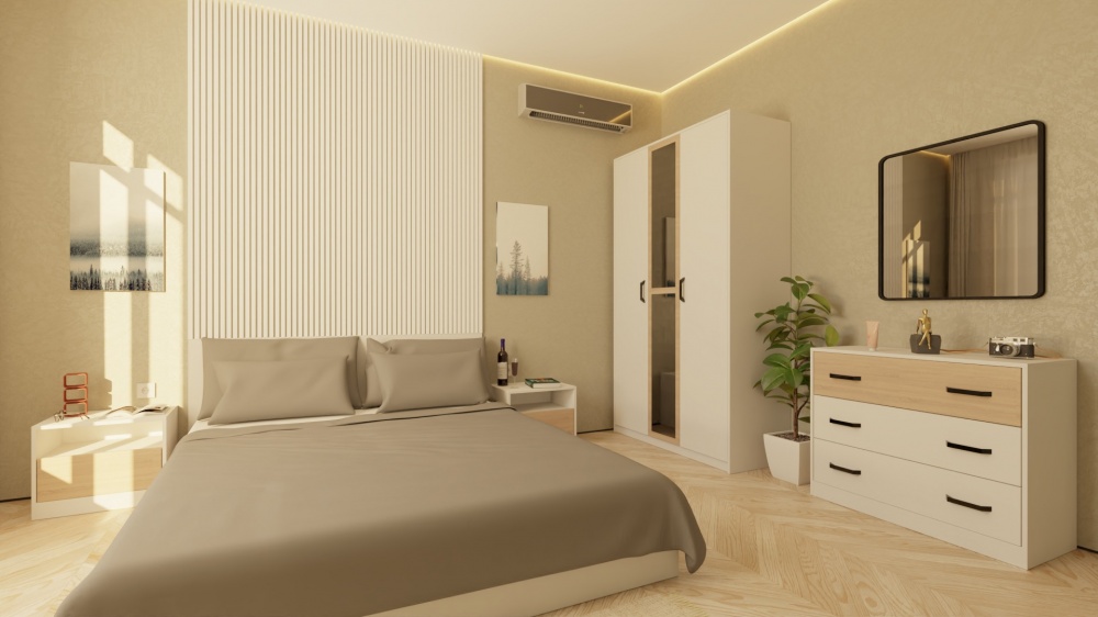 Тумба прикроватная Світ Меблів Анита 500x420x360 мм дуб сонома/кашемир