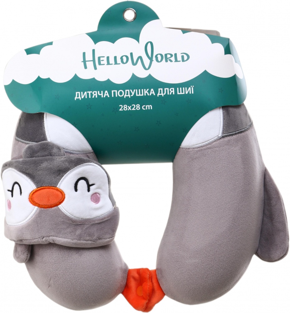 Подушка-підголівник HW Пінгвін 28x28 см біло-коричневий BMPMIX0545