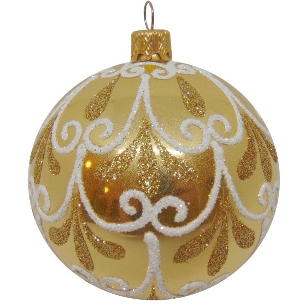 Шар новогодний d80 син., вензель 