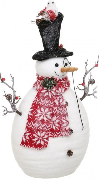Декоративная фигура Снеговик с птичкой JM18068A 56 см 