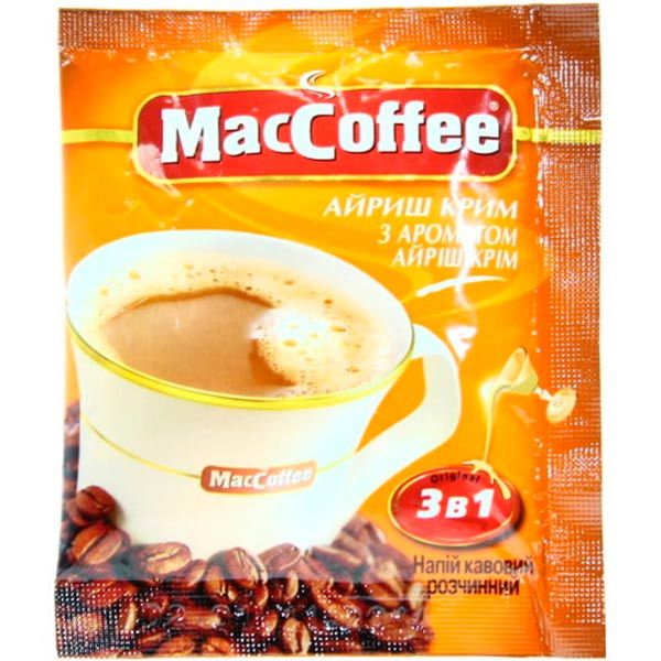 Кавовий напій MacCoffee 3 в 1 Irish Cream 18 г (8887290101509) 8887290101509 