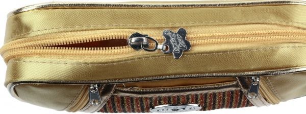 Пенал школьный Золотистый гламур с карманами золотистый