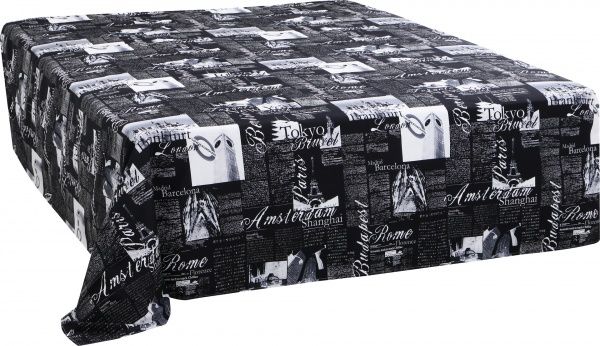 Комплект постільної білизни Citylife сімейний чорний із білим La Nuit 