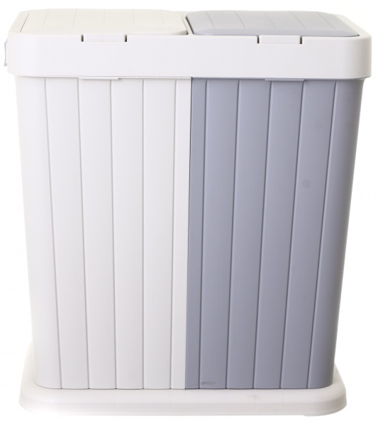 Кошик для білизни RIO подвійний універсальний TWINS 561х342х589 мм 80 л бежевий/сірий 