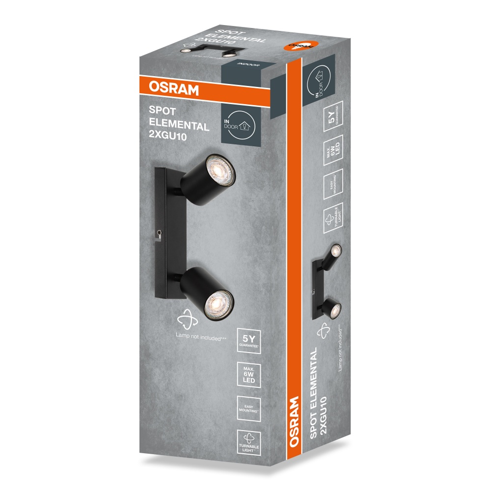Спот Osram Elemental 2xGU10 черный
