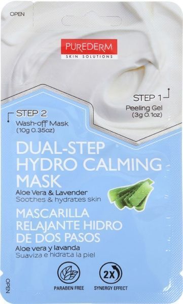 Маска Purederm Dual-step Hydro Calming Mask Aloe Vera&Lavender 13 мл 1 шт.
