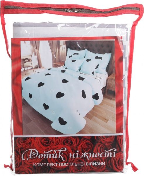 Комплект постельного белья Україна «Голубое сердце» бирюзовый 