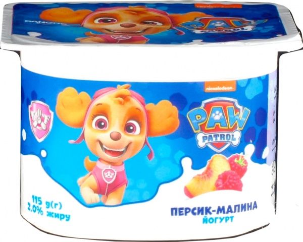 Йогурт Danone 2% стакан 115г персик-малина (4820052669781) 
