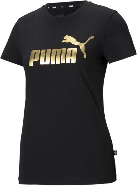 Футболка Puma ESS+ Metallic Logo Tee 58689001 р. XS черный