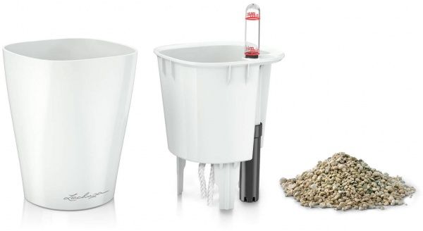 Кашпо Lechuza Mini-Deltini квадратный 0,4л белый (14950) 