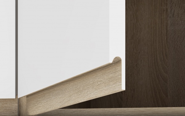 Шкаф верхний с витриной МС Джетта 45х72х31,7 см, белый бриллиант/дуб сонома Грейд