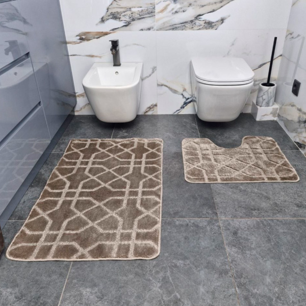 Набір килимків Dariana Standard 60x100 см та 60x50 см світло-сірий геометрія 1000009636