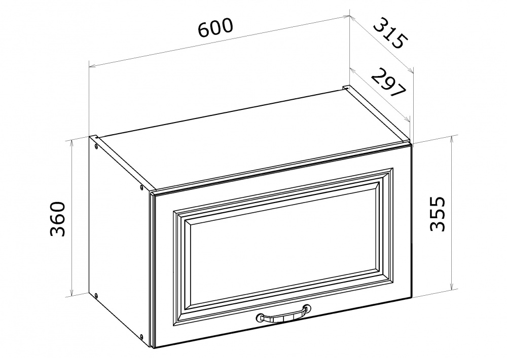Шафа верхня Вм 60/36/30 МС Глорія_ASHEN /фасад МДФ №332 попелястий матовий/дуб артізан Грейд