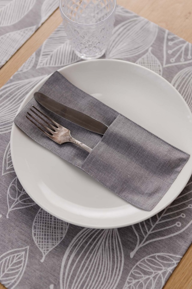 Серветка Прованс Листя 35x45 см сірий