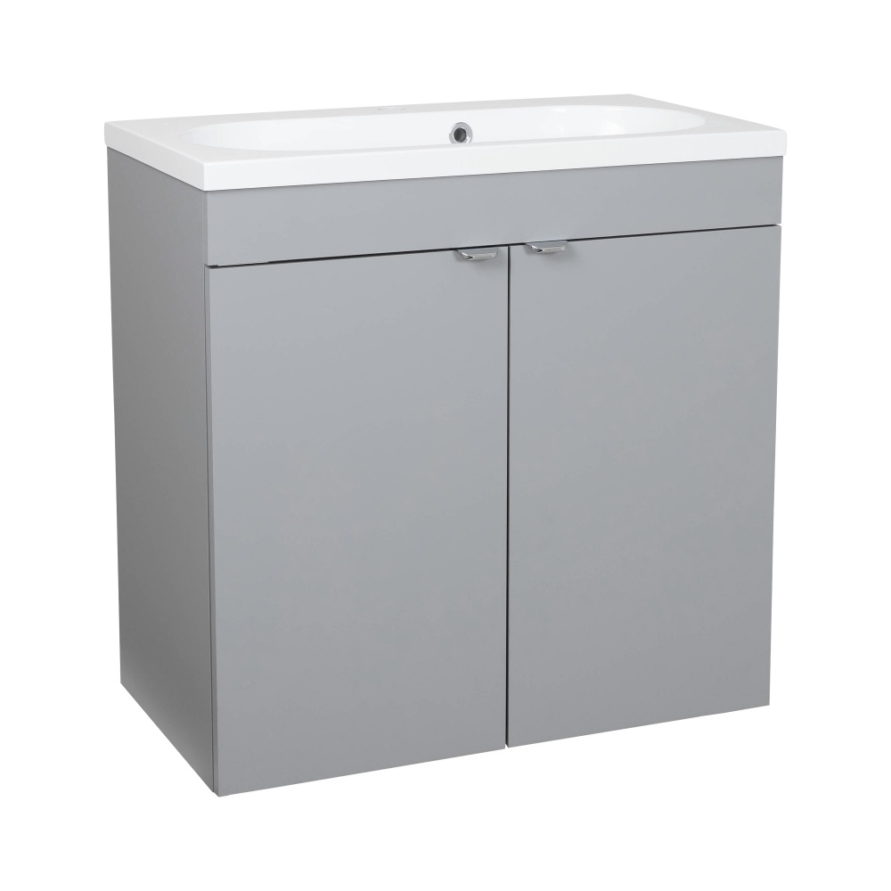 Тумба RIO (сіра) з умивальником Status 70 см