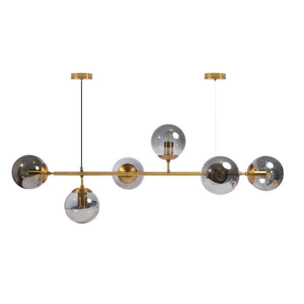 Светильник подвесной Светкомплект Grenade LL 150 6x40 Вт E27 черный/дымчатый 