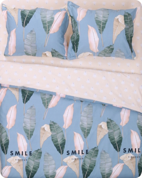 Комплект постельного белья Флорида 2 бежевый с голубым Homeline 