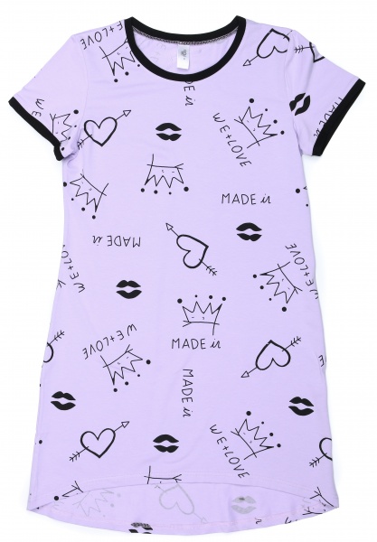 Туника Trio Лола р. S лиловый с принтом 