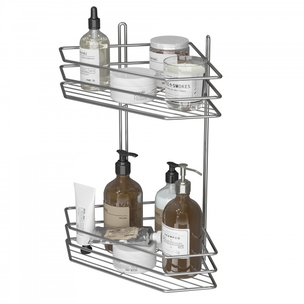 Полка угловая 2-ярусная 25 см хром 