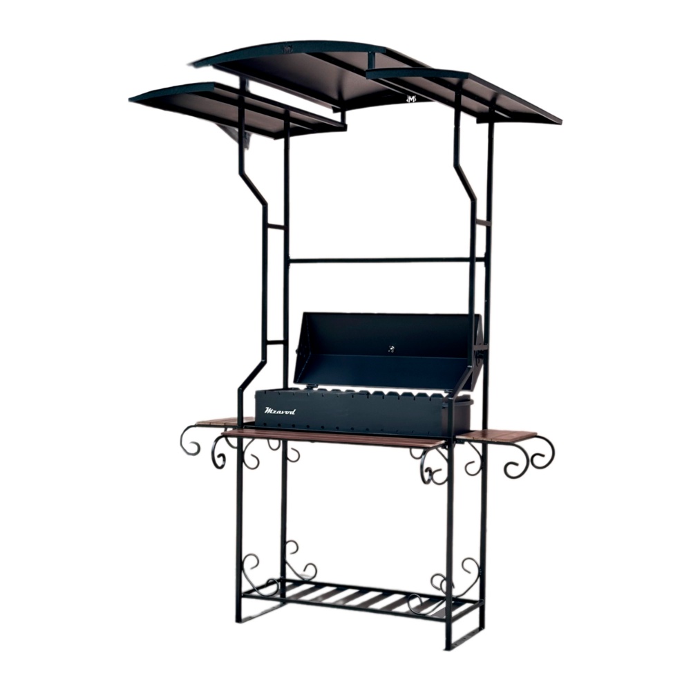 Мангал-барбекю Metalzavod с крышей на 12 шампуров сталь 4 мм