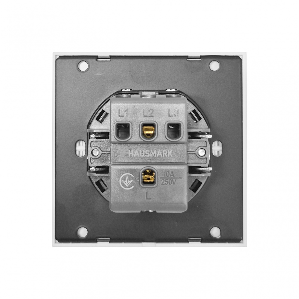 Вимикач одноклавішний HausMark INO з підсвіткою білий LS-LED-EU-White