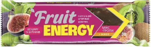 Батончик Fruit Energy фруктовый Тропический микс + инжир 30 г 