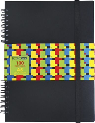 Блокнот А4 клітикна, 100 л, бічна спіраль, пластикова обкладинка E20323 Economix