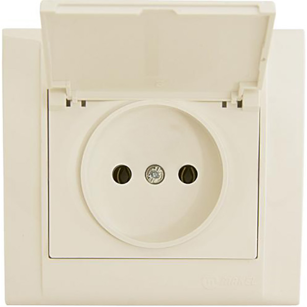 Розетка із заземленням Makel Manolya з кришкою слонова кістка 41010029