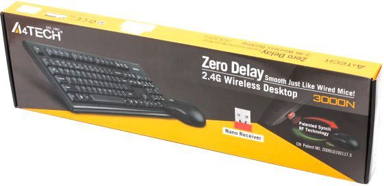 Комплект клавіатура + миша A4Tech 3000N black 