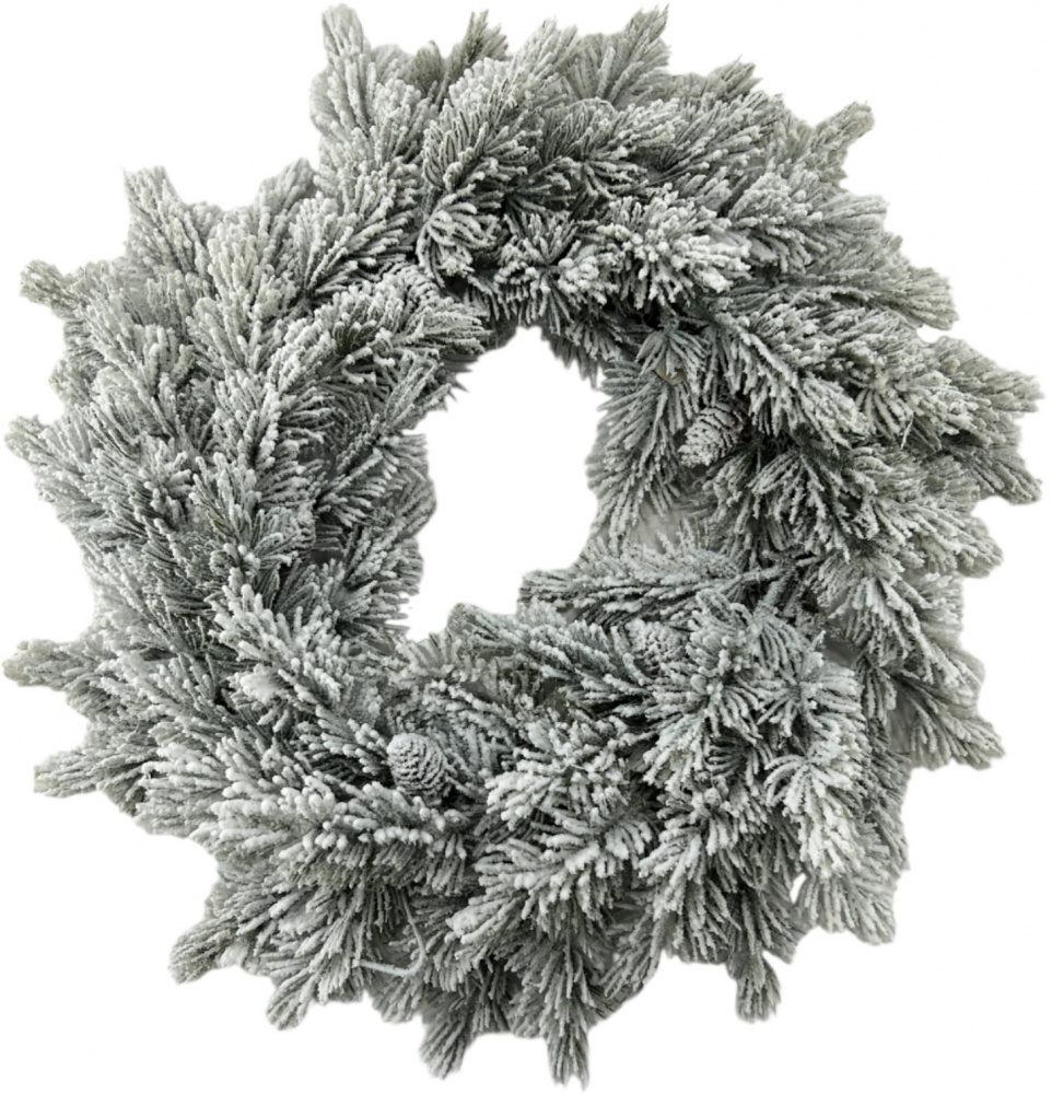 Вінок хвойний засніжений з шишками d450 мм ST23-H546A