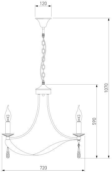 Люстра підвісна Strotskis Adelia 8x60 Вт E14 хром 60064/8 