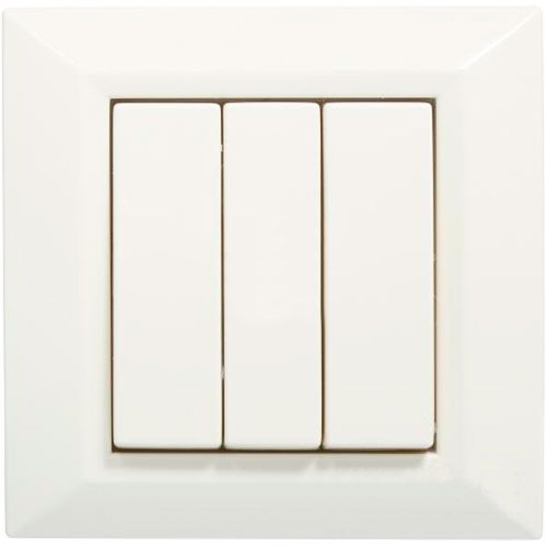 Выключатель трехклавишный UP! (Underprice) Vesta без подсветки 10 А 220В кремовый