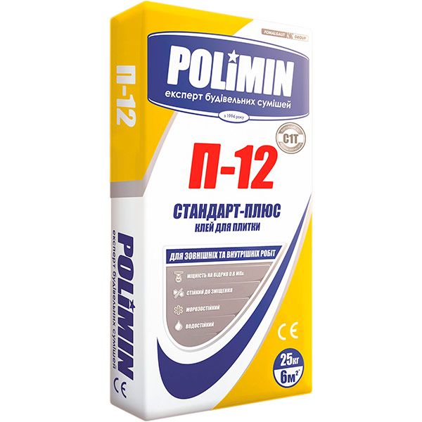 Клей для плитки Polimin П-12 25кг