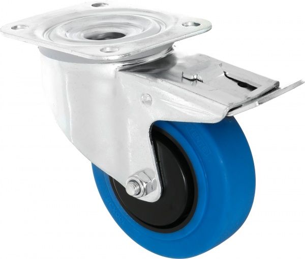 Колесо поворотное с тормозом 3477 PJP 100 P62 BLUE TENTE 