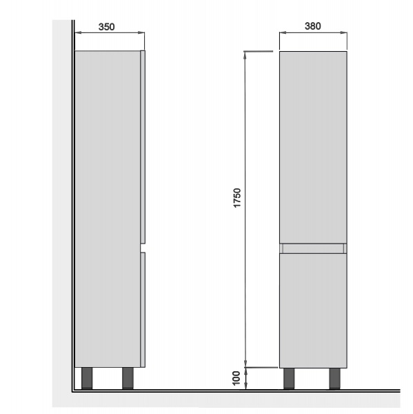 Пенал Мойдодыр Soft White П-38 белый напольний