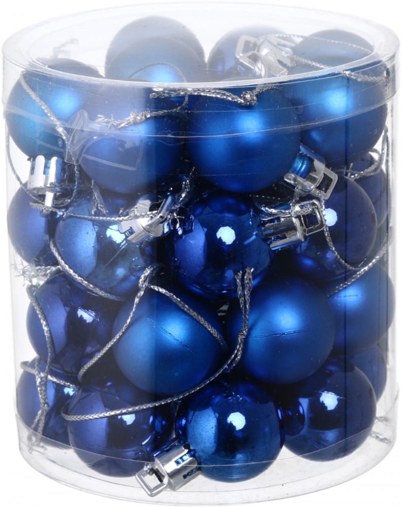 Набір ялинкових куль 4 кольори в асорт d 30 мм 36 шт./уп.