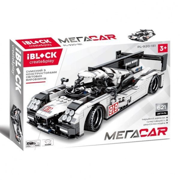 Автоконструктор Iblock Мегаcar, 621 деталей PL-920-151